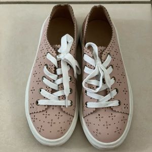 LOFT Petal Pink Perforated Eyelet Lace Up Sneakers